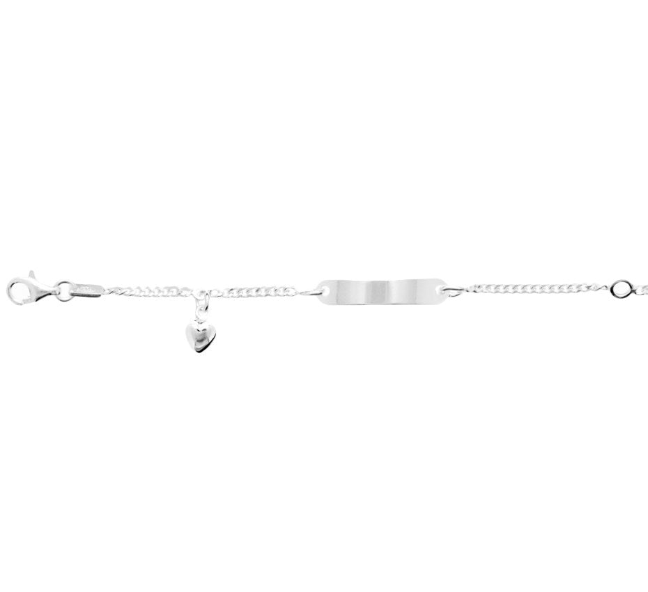 Zilveren graveerarmband hartje gourmette 4 mm