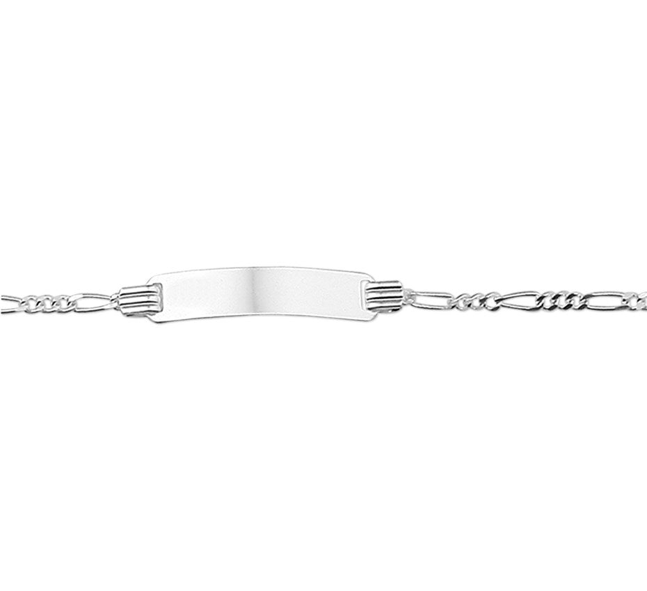 Zilveren graveerarmband kind figaro 4,8 mm 13 - 15 cm