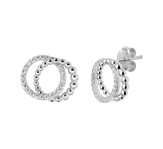 Zilveren oorknopjes met zirkonia 13 mm