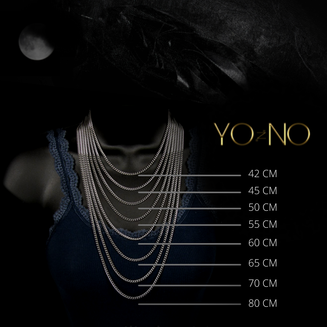 YO&NO Ketting  of armband Figaro 3.25mm zilver wit