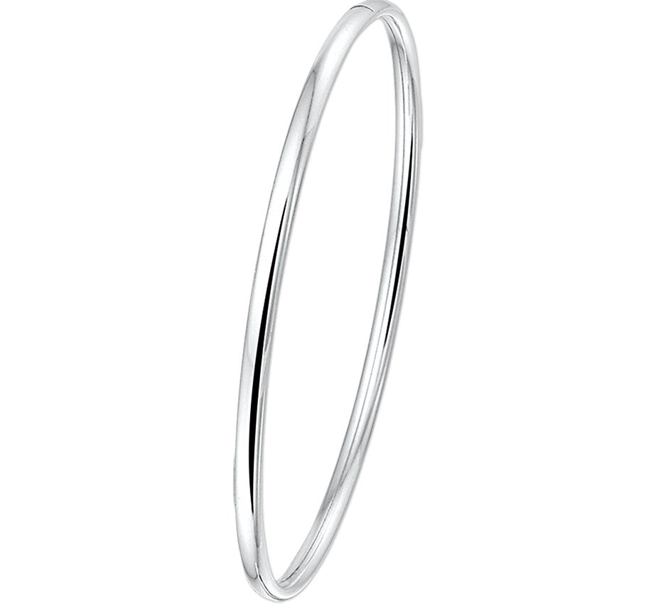 Zilveren bangle met ovale buis 3 × 60 mm