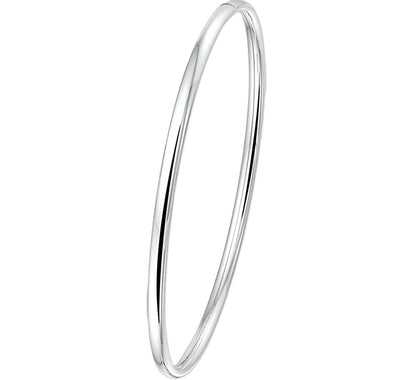 Zilveren bangle met ovale buis 3 × 60 mm