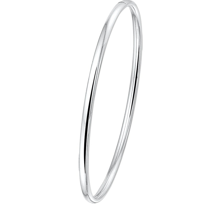 Zilveren bangle met ovale buis 3 × 60 mm