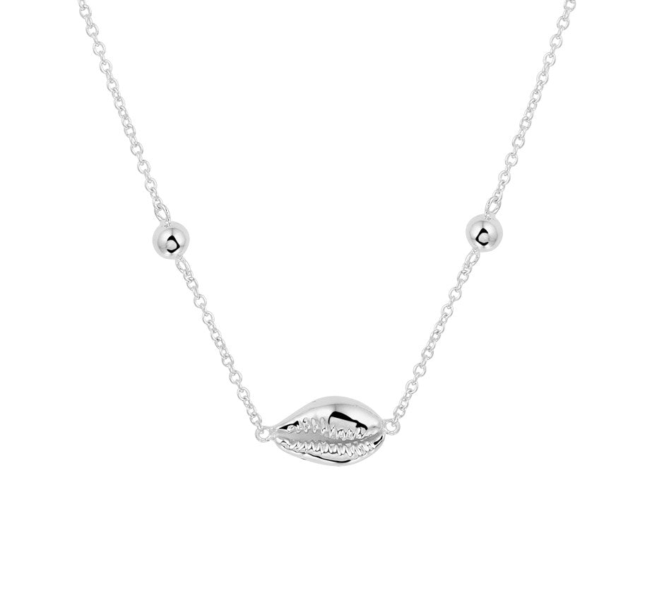 Ketting collier schelp 41 - 43 - 45 cm zilver verguld (geel) of zilver gerhodineerd