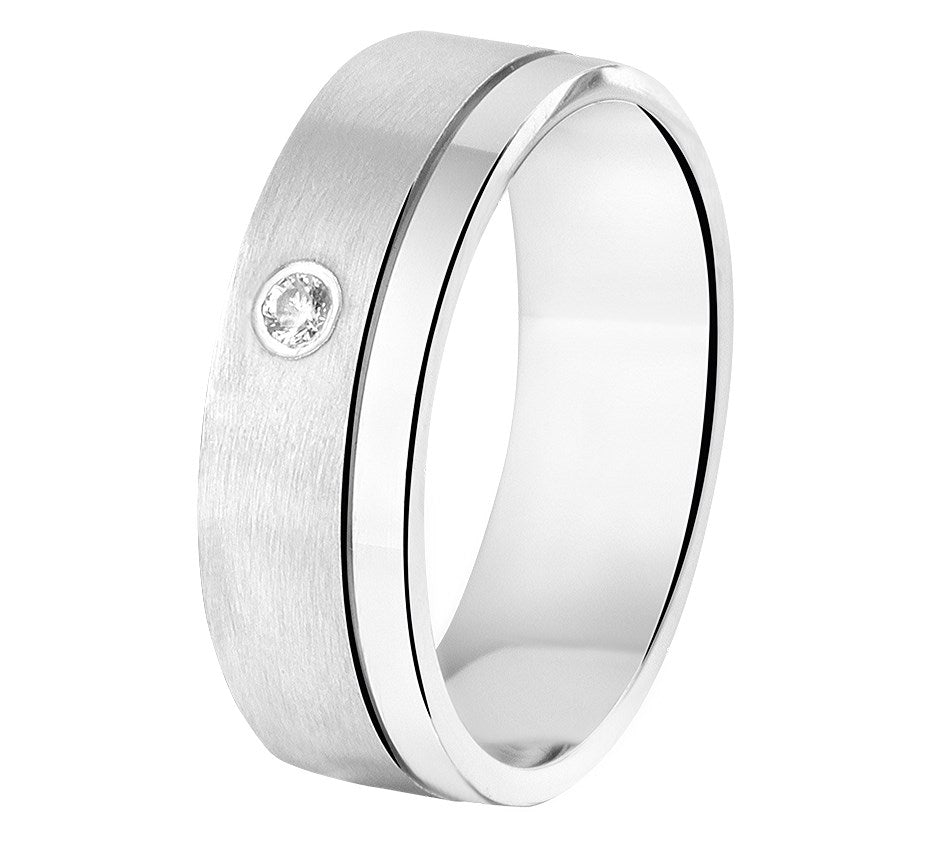Zilveren relatiering A203 met zirkonia, 6 mm