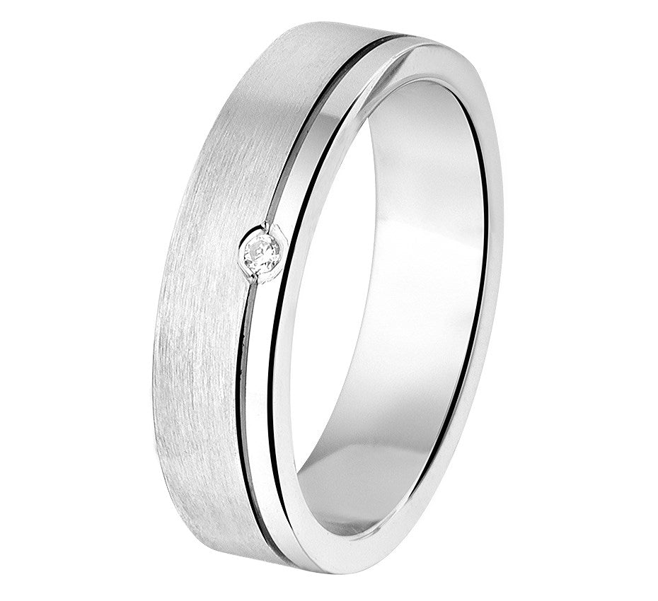 Zilveren relatiering A202 met zirkonia, 5 mm