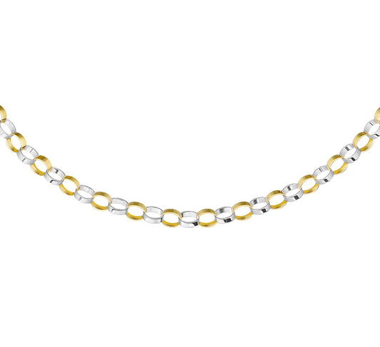 Bicolor gouden jasseron ketting 4,7 mm – 14 karaat