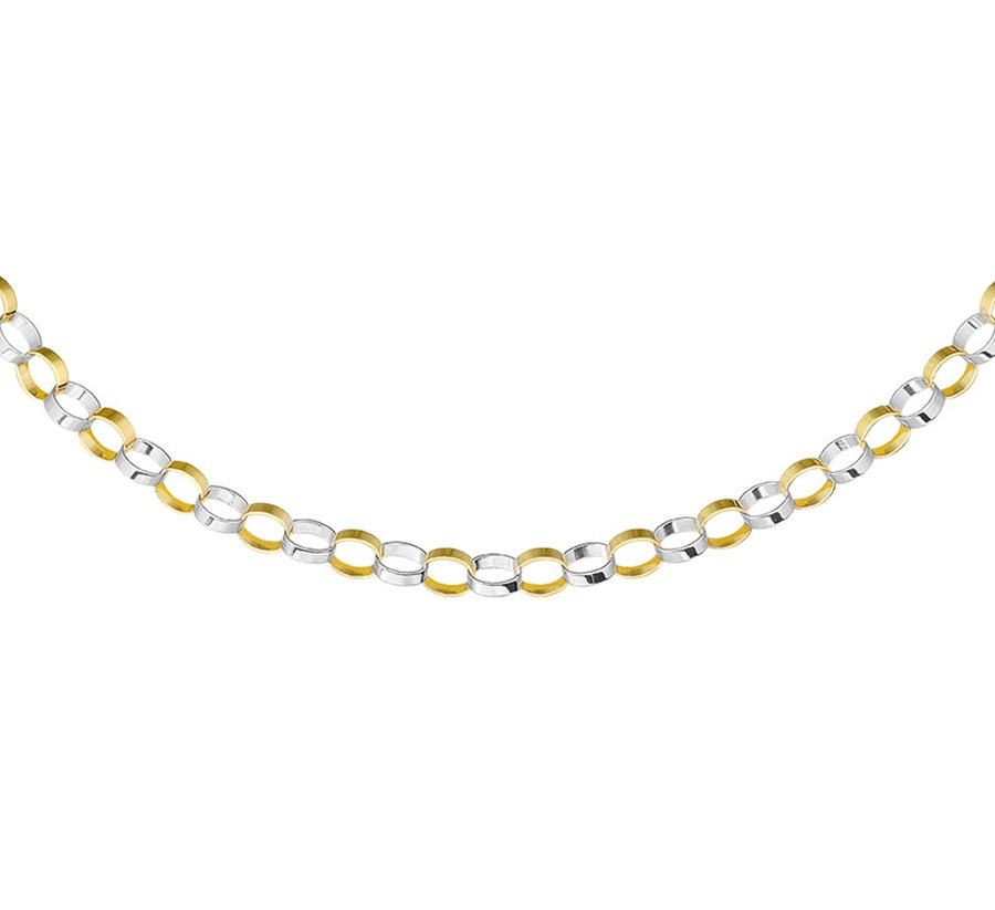 Bicolor gouden jasseron ketting 4,7 mm – 14 karaat