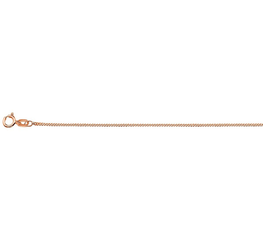 Roségouden gourmetteketting 1,1 mm 45 cm – 14 karaat