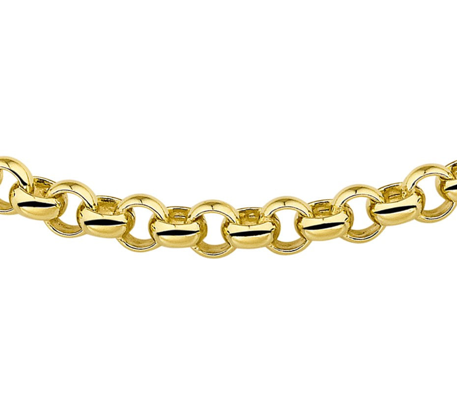 Gouden jasseron ketting 8 mm met zilveren kern