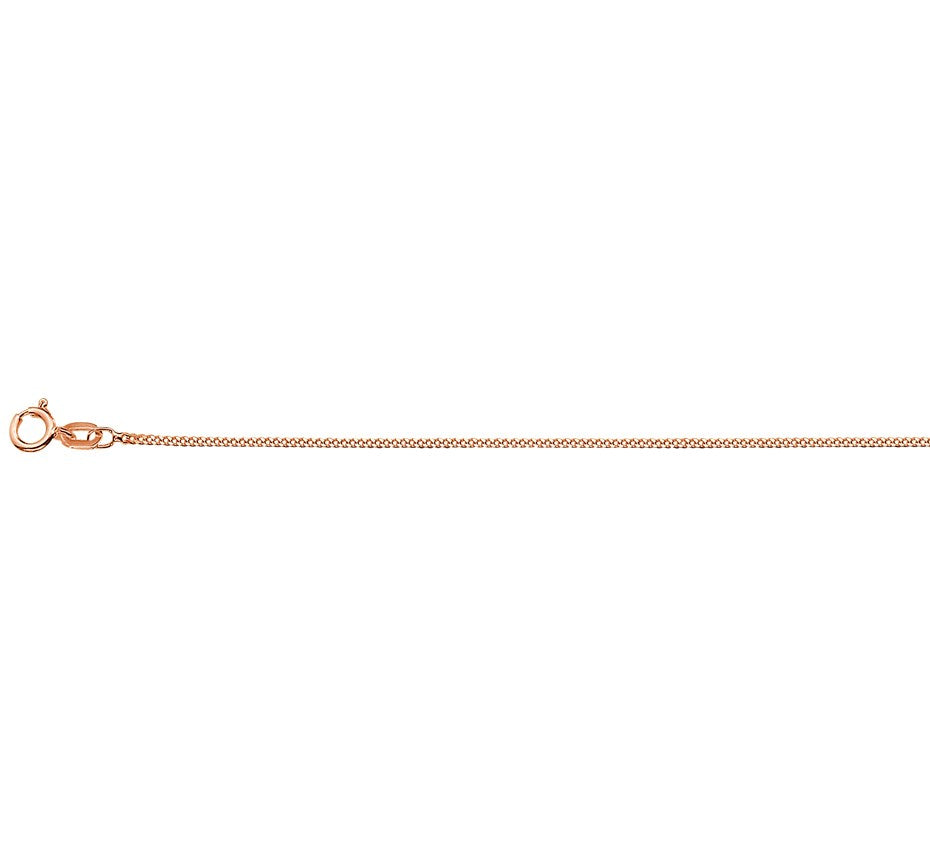 Roségouden gourmetteketting 1,1 mm 42 cm – 14 karaat
