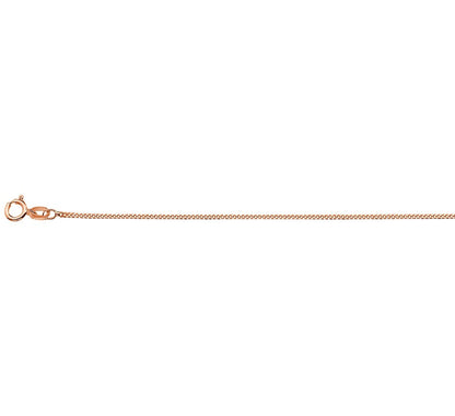 Roségouden gourmetteketting 1,1 mm 42 cm – 14 karaat