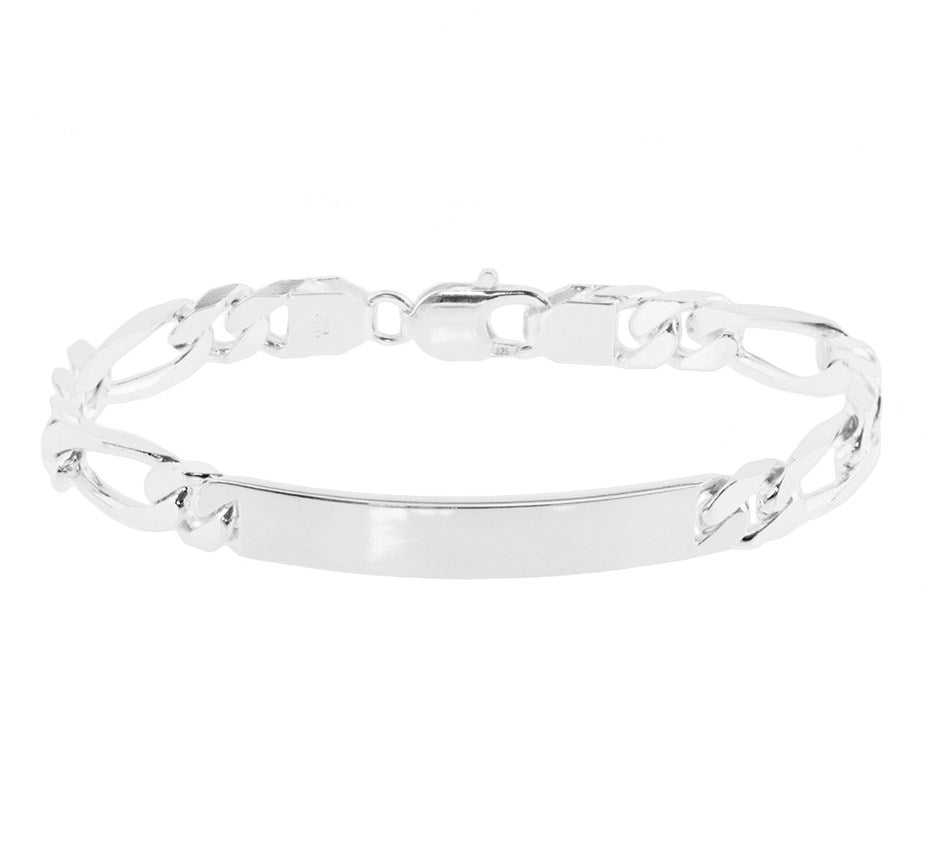 Zilveren graveerarmband figaro 7,6 mm – 20 cm