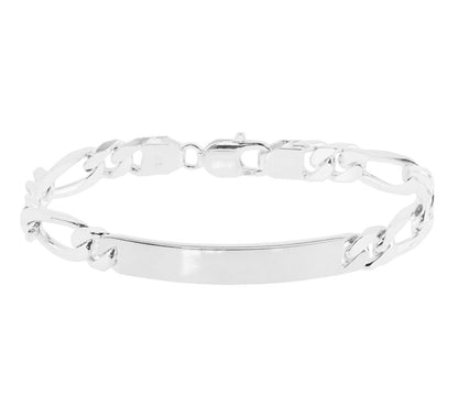 Zilveren graveerarmband figaro 7,6 mm – 20 cm