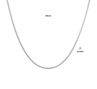 Zilveren venetiaanse ketting bol 1,2 mm – detailfoto