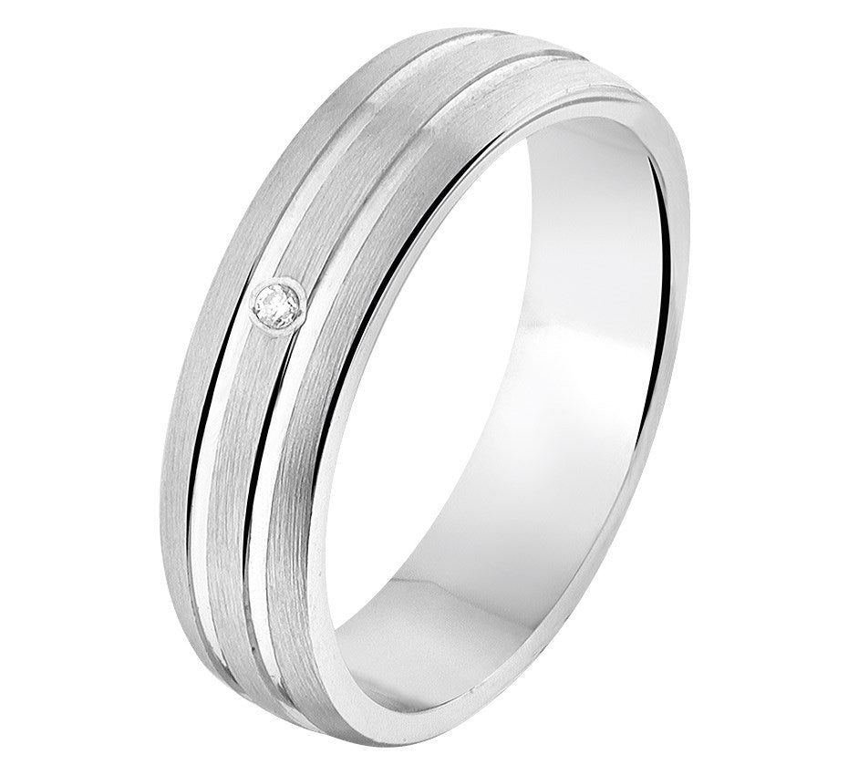 Zilveren relatiering A304 met diamant 0,01 ct, 5 mm