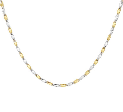 Bicolor gouden collier met staafjes 2 mm – 14 karaat