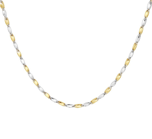 Bicolor gouden collier met staafjes 2 mm – 14 karaat