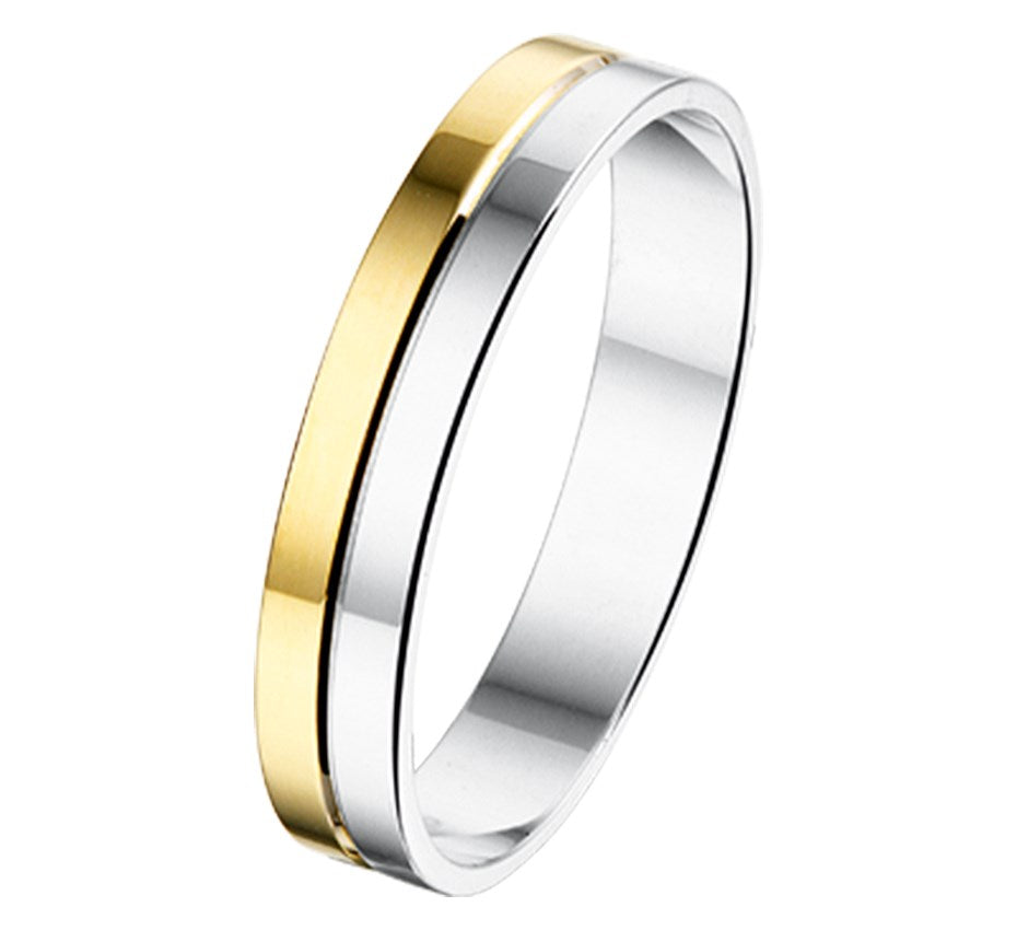 Zilveren relatiering AL744, 4 mm, zonder steen