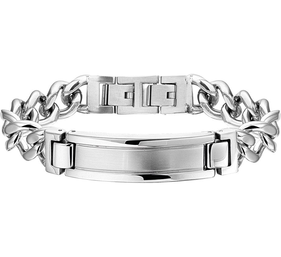 Stalen graveerarmband gourmette 12 mm – 21,5 cm