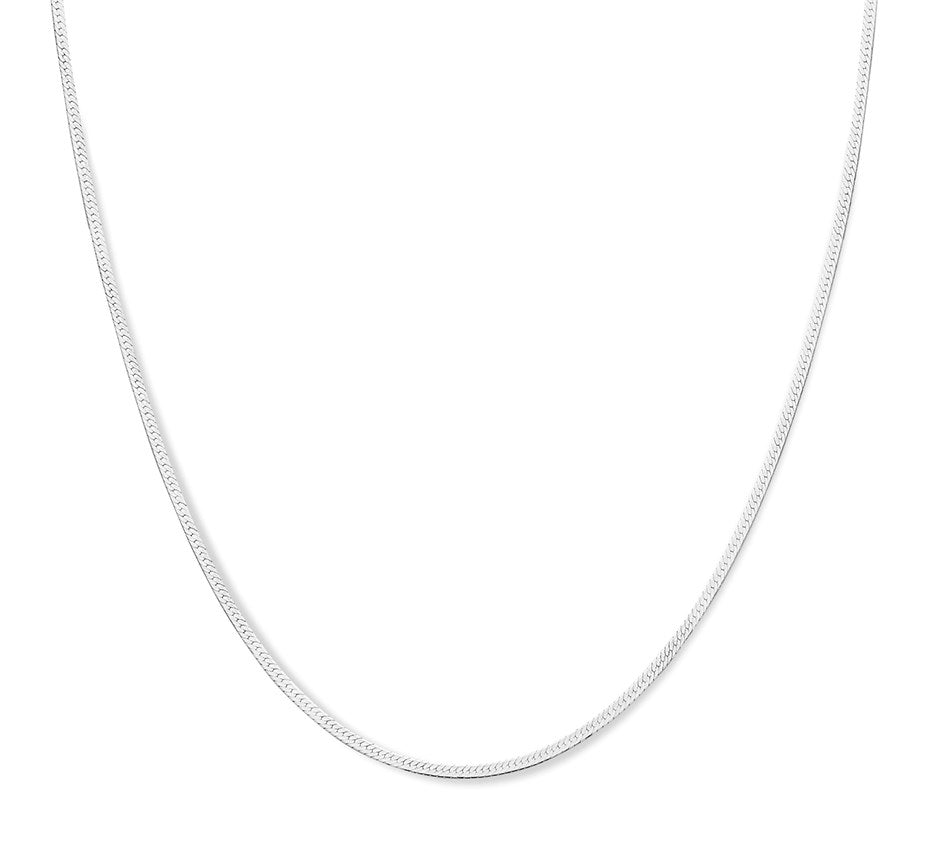 Zilveren slangenketting plat 2 mm