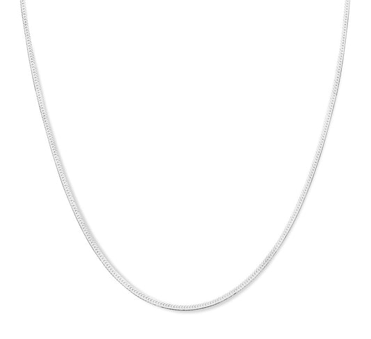 Zilveren slangenketting plat 2 mm