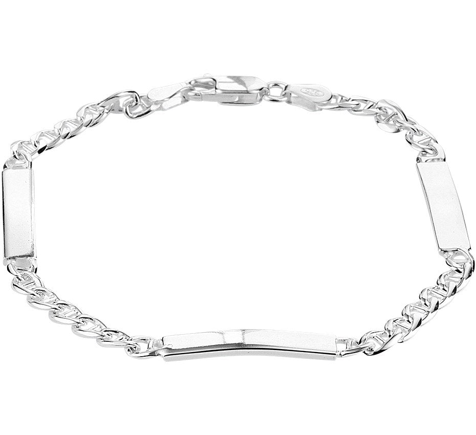 Zilveren graveerarmband anker 4 mm