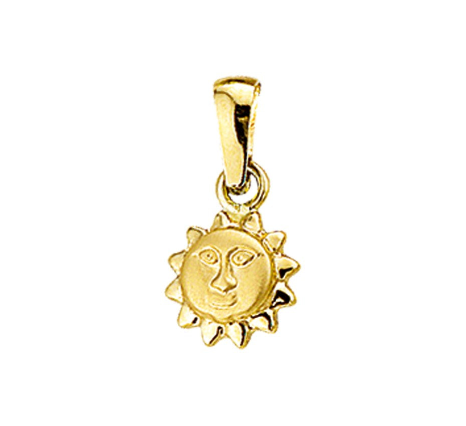 Gouden hanger, zon mat en glanzend – 14 karaat