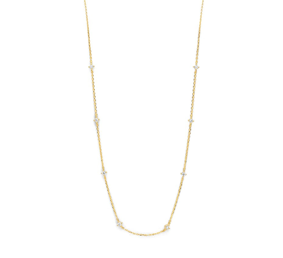Gouden ketting met zirkoniarij – 14 karaat