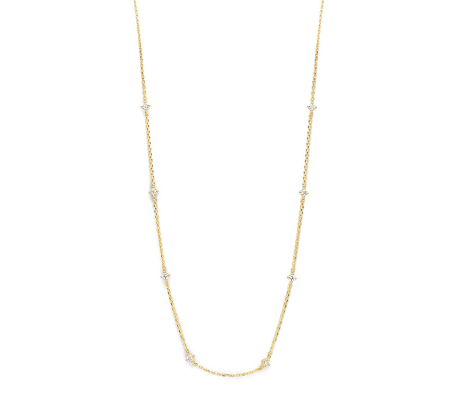 Gouden ketting met zirkoniarij – 14 karaat