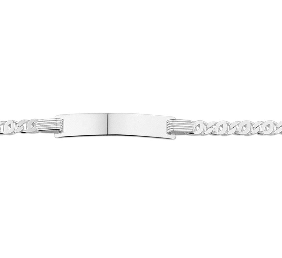 Zilveren graveerarmband valkenoog 16 tot 18 cm
