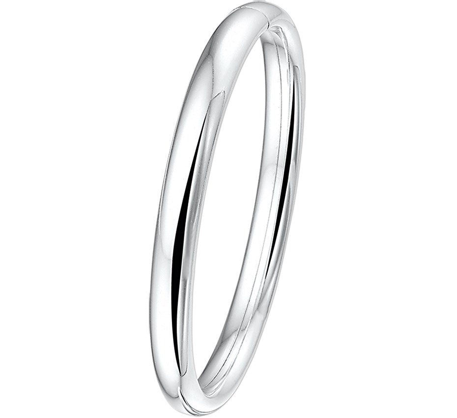 Zilveren bangle met ovale buis 8 × 60 mm