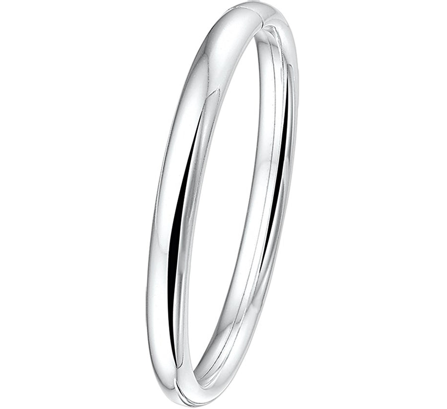 Zilveren bangle met ovale buis 8 × 60 mm