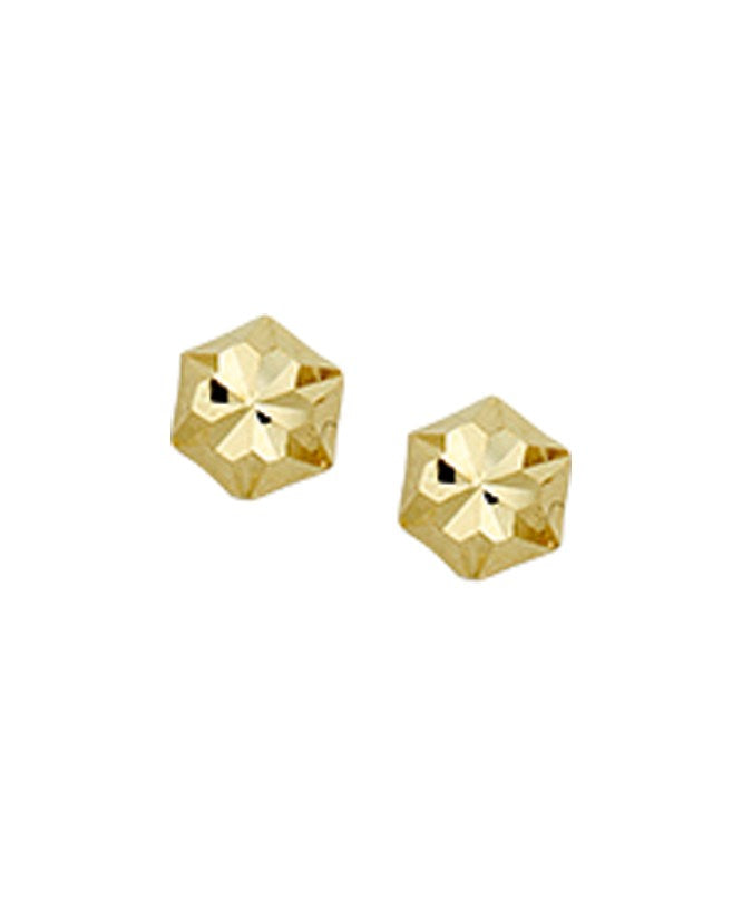 Gouden oorknopjes 4 mm, gediamanteerd – 14 karaat