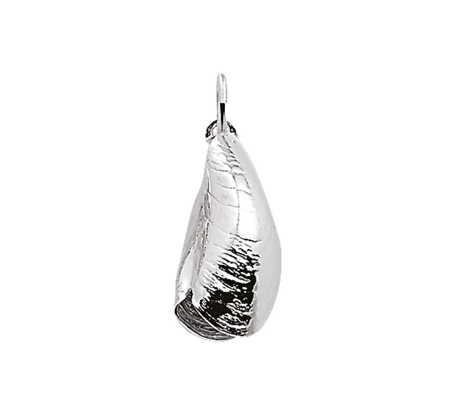 Zilveren hanger mossel