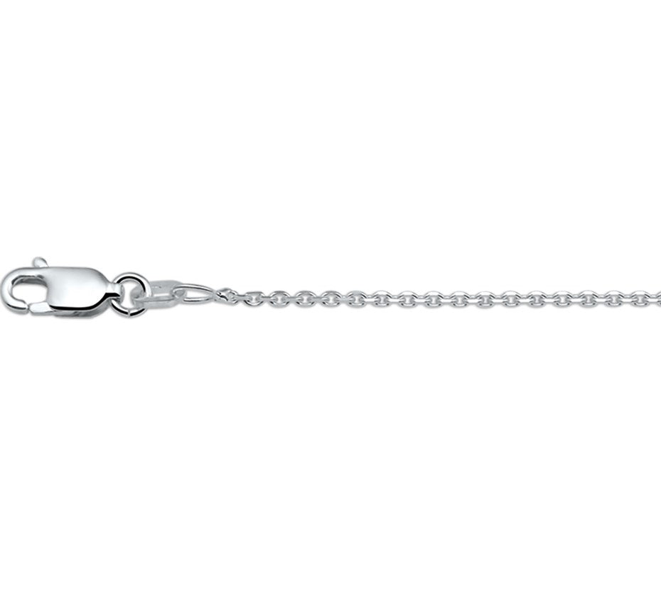 Zilveren geslepen ankerketting 1,3 mm – 41 cm