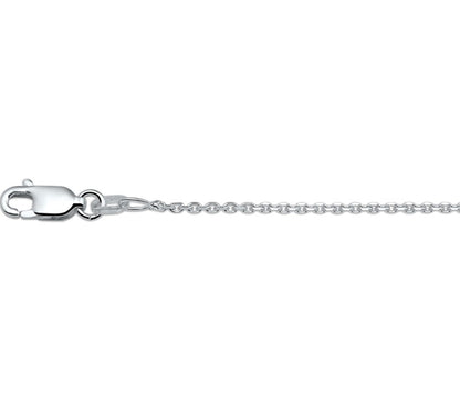 Zilveren geslepen ankerketting 1,3 mm – 41 cm
