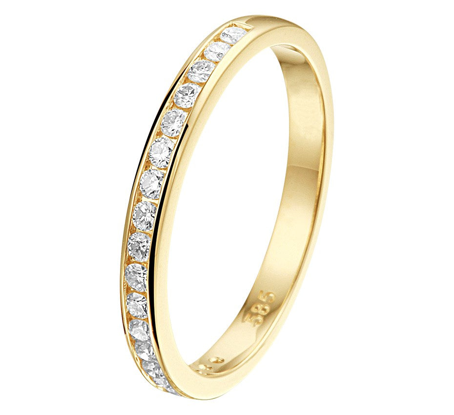 Gouden ring met diamantrij 0,25 ct – 14 karaat