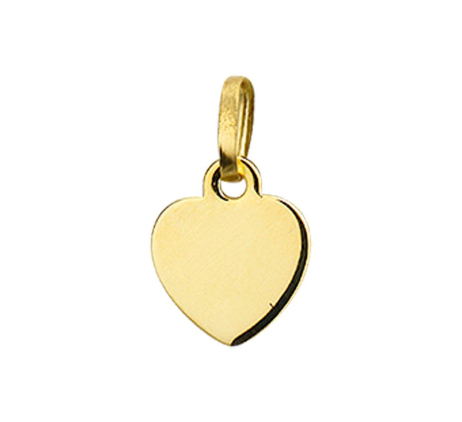 Gouden graveerhanger hartje 8,5 mm – 14 karaat