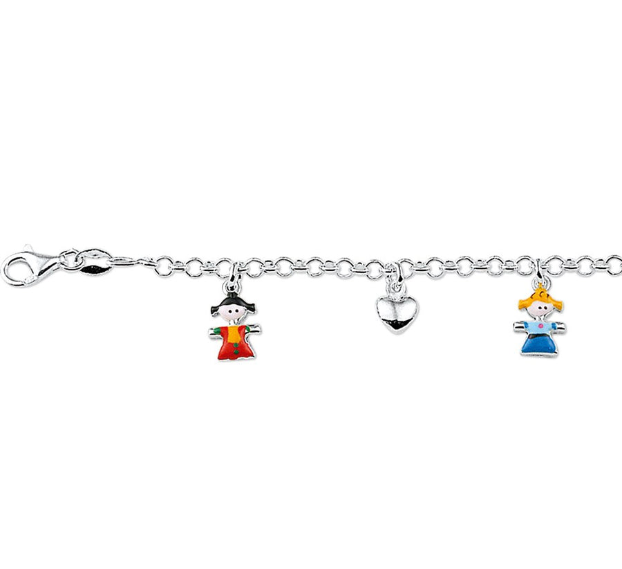 Zilveren kinderarmband met bedels