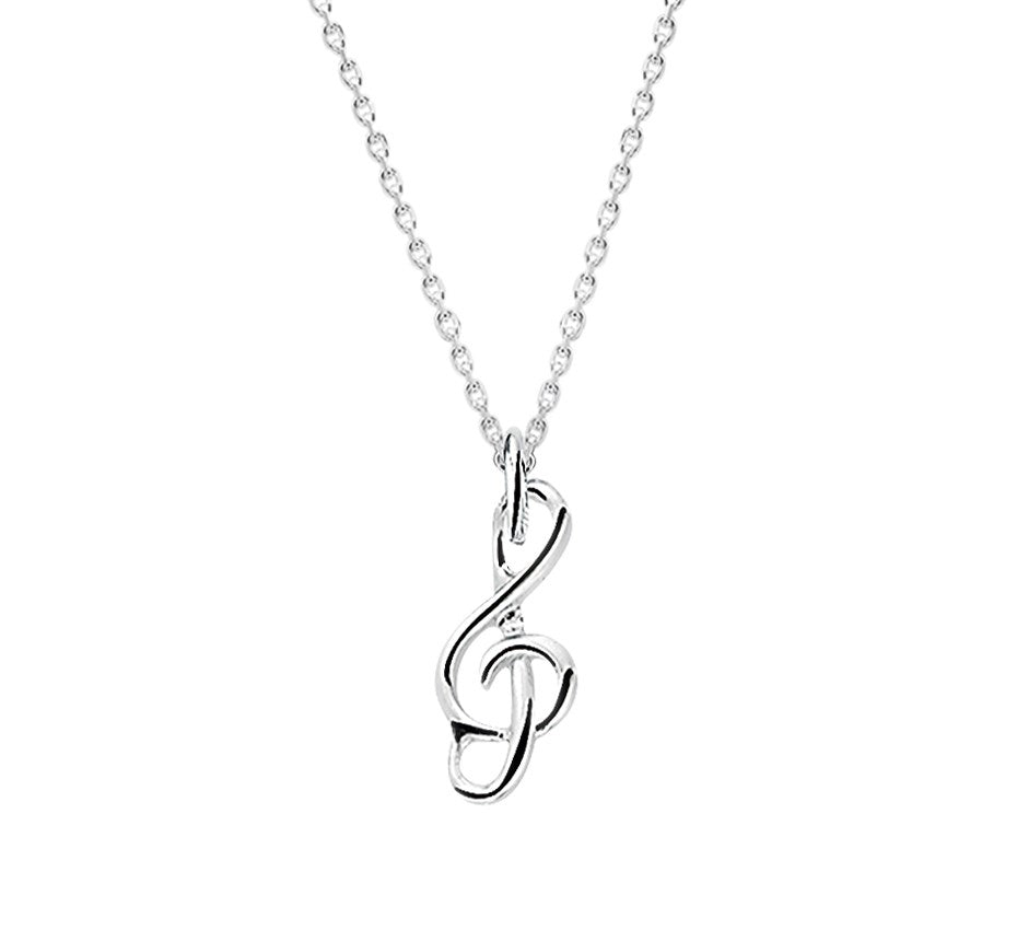 Zilveren ketting met g-sleutel