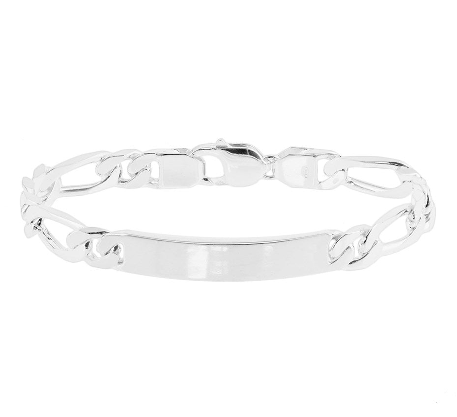 Zilveren graveerarmband figaro 8 mm – 21 cm