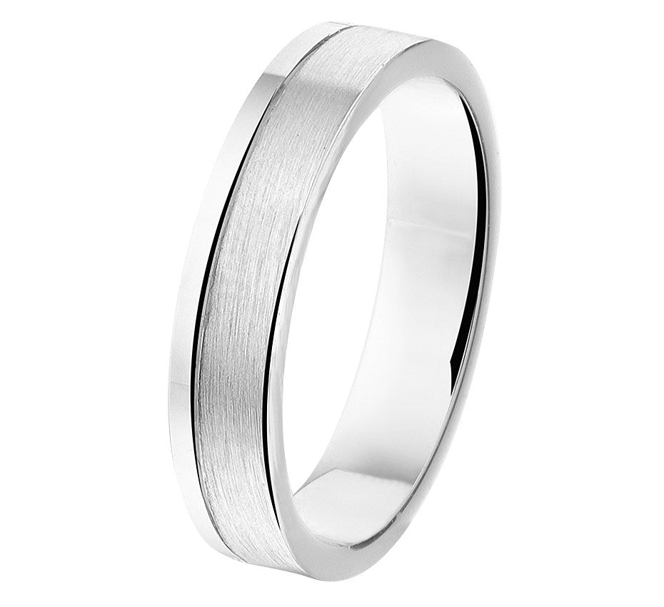 Zilveren relatiering 4,5 mm, gediamanteerd