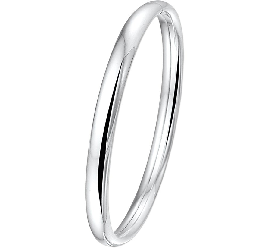 Zilveren bangle met ovale buis 6 × 60 mm