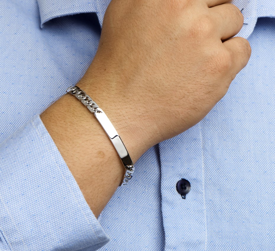 Zilveren graveerarmband gourmette 6,5 mm – 21 cm