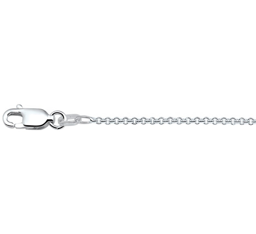 Zilveren ronde ankerketting 1,3 mm – 38 cm