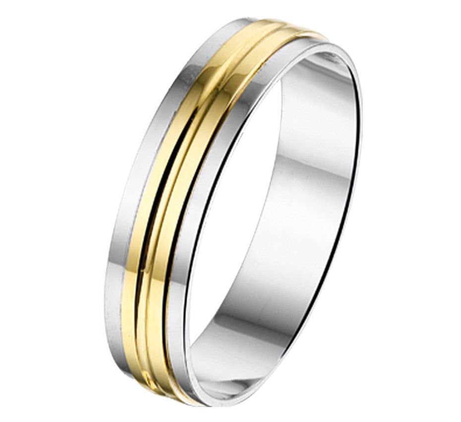 Zilveren relatiering AL758, 5 mm, zonder steen