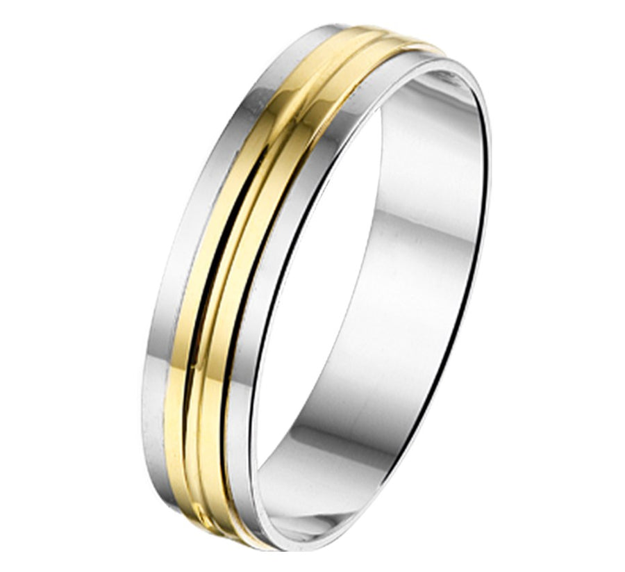 Zilveren relatiering AL758, 5 mm, zonder steen