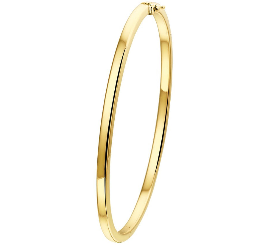 Gouden scharnierbangle met vlakke buis 3 × 61 mm