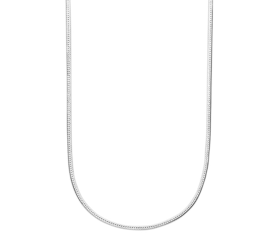 Zilveren slangenketting plat 1,7 mm